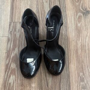 Madden Girl Shiny Black Patent Mary Jane Heels
